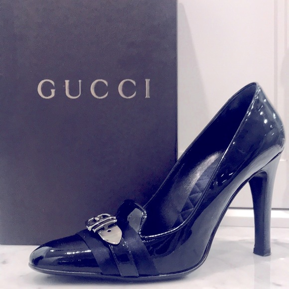 Gucci Shoes - Gucci | Navy Patent Leather Heels Size 6